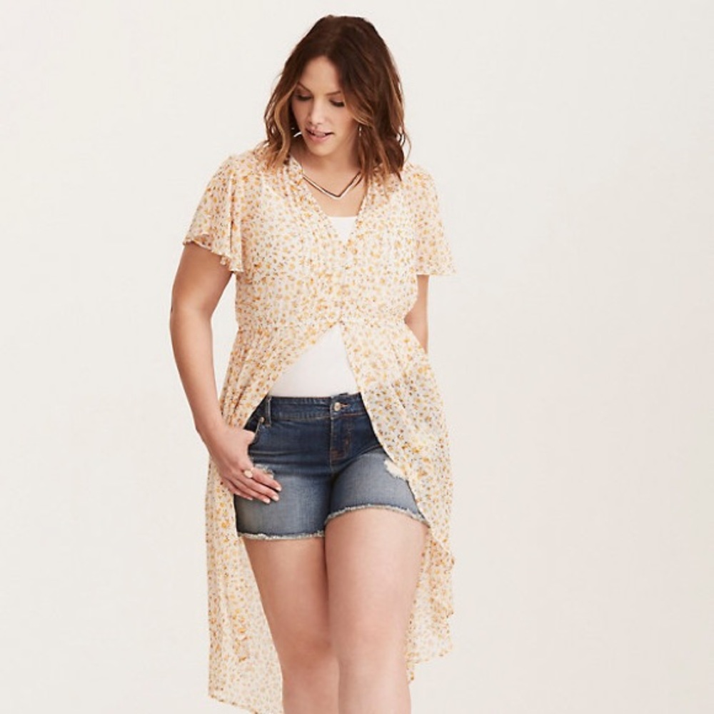 Torrid FLORAL PRINT CHIFFON SPLIT MAXI